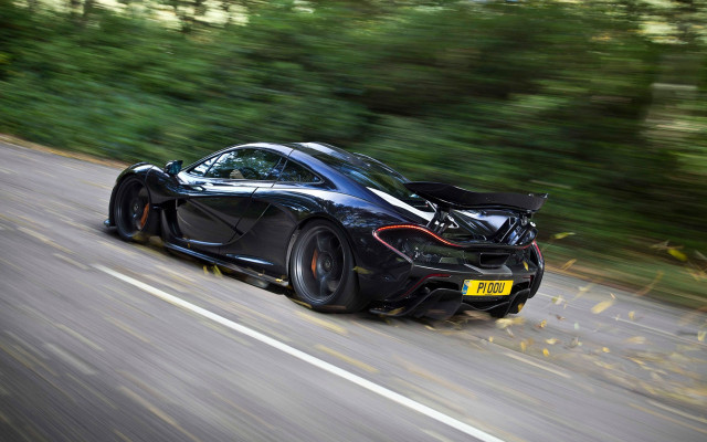 Black sports car driving forest #4 free wallpaper - medium preview image