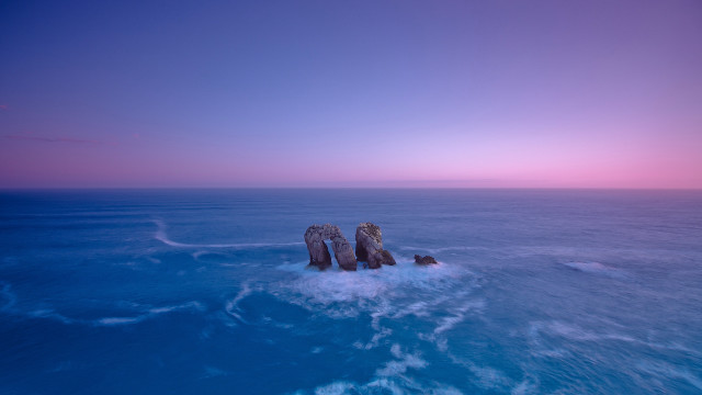Rock formation ocean sunset pink #2 free wallpaper - medium preview image