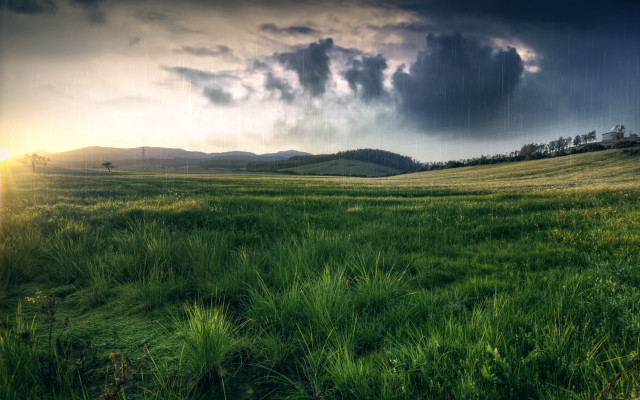 Stormy horizon hill lake nature free wallpaper - medium preview image