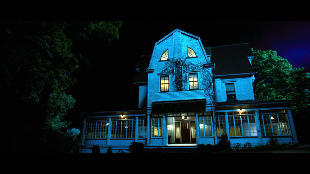 Large blue house clock night free wallpaper - medium preview image