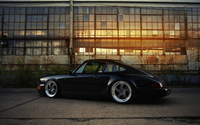 Black porsche building rusty wall free wallpaper - medium preview image
