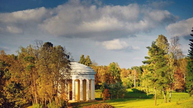 Gazebo park trees grass cloudy #2 free wallpaper - medium preview image