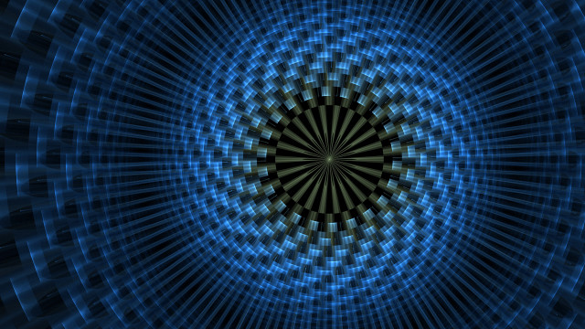Blue black circular op raytraced free wallpaper - medium preview image