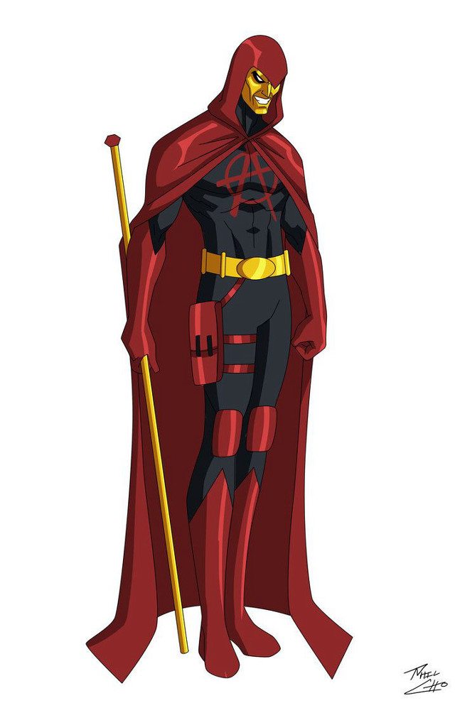 Cartoon man red cape yellow free wallpaper - medium preview image