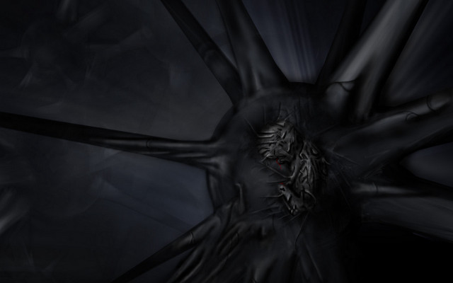 Dark glowing armor lovecraftian girl free wallpaper - medium preview image