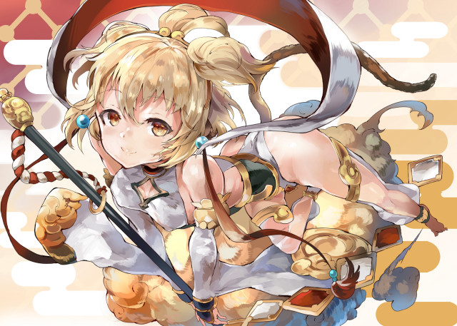 Woman sword hat umbrella red free wallpaper - medium preview image