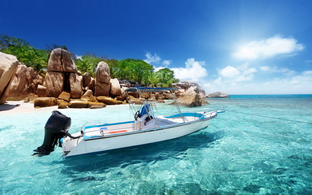 Beach rocky shore dock water free wallpaper - medium preview image