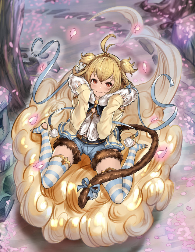 Anime girl cloud cat rococo free wallpaper - medium preview image