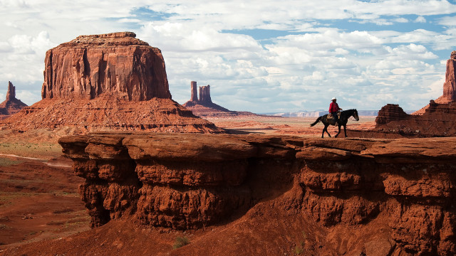 Desert horse rider mountain rocky free wallpaper - medium preview image