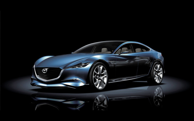 Blue car reflection black background free wallpaper - medium preview image