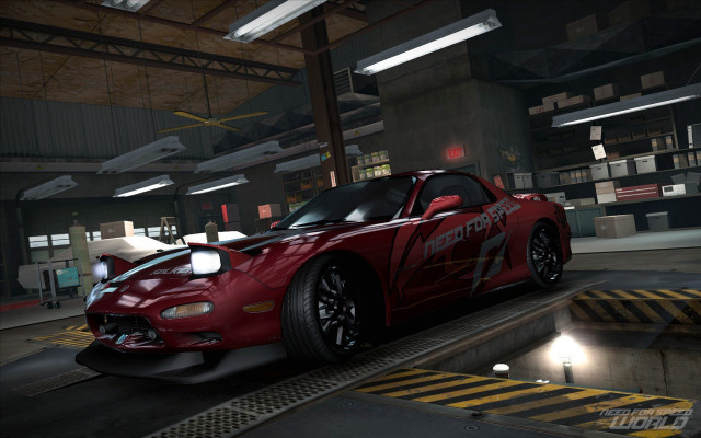 Red car garage striped line free wallpaper - medium preview image