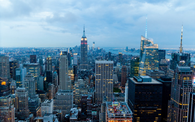 City skyline dusk night starry free wallpaper - medium preview image