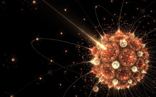 Star cluster red yellow fractal free wallpaper - medium preview image