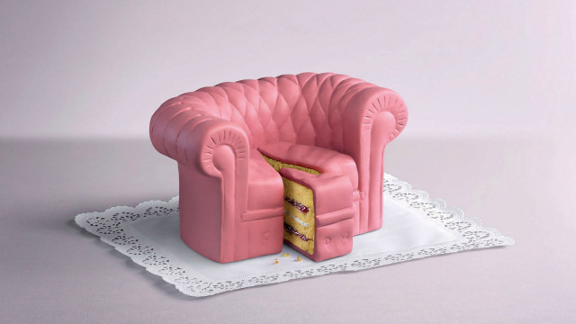 Pink chair cake doily table free wallpaper - medium preview image