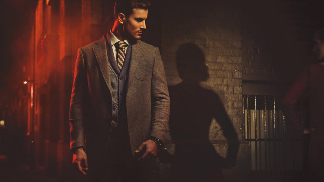 Man suit tie shadow formal free wallpaper - medium preview image