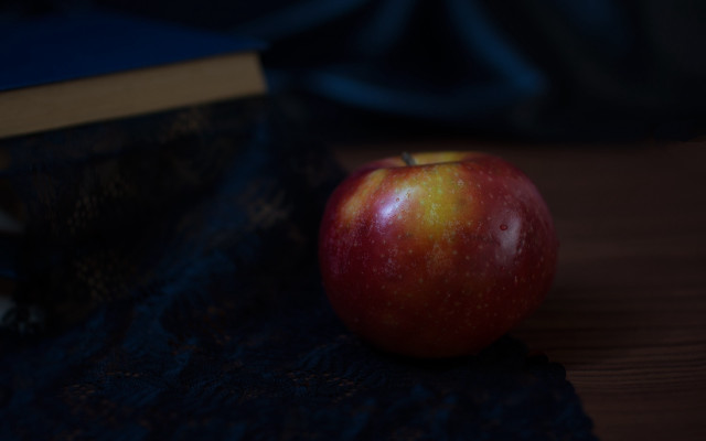 Red apple wooden table book #2 free wallpaper - medium preview image