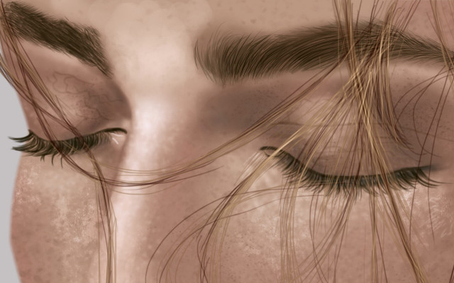 Hyperrealistic woman eyes long lashes free wallpaper - medium preview image
