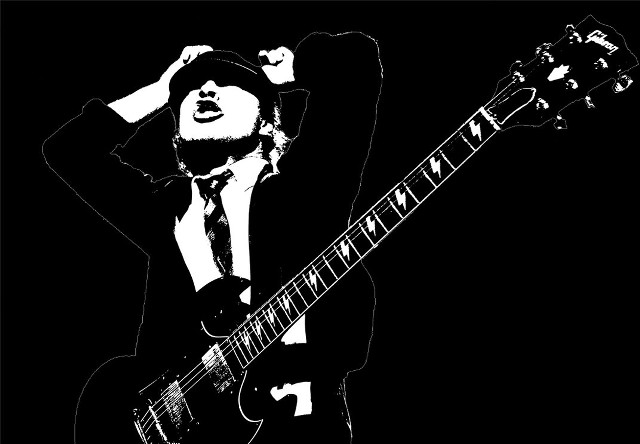 Man suit tie guitar shock free wallpaper - medium preview image