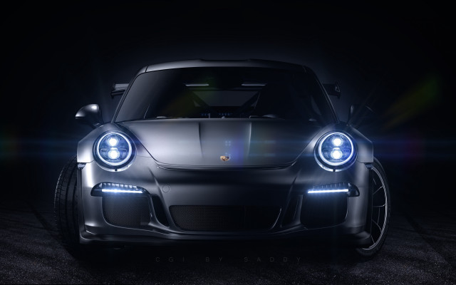 Car headlights spotlight dark room free wallpaper - medium preview image