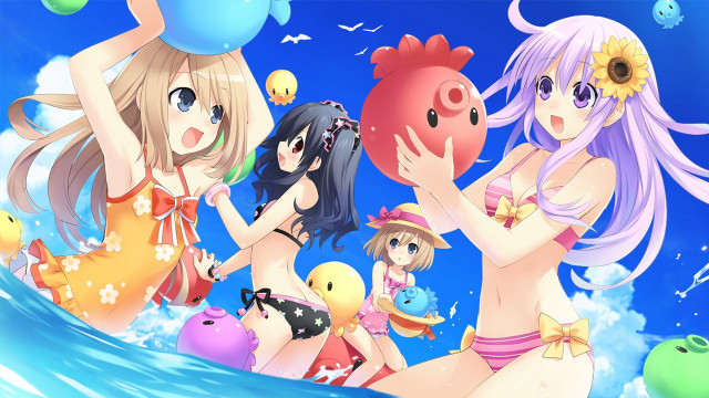Women bathing suits ocean pig free wallpaper - medium preview image