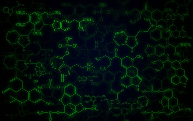 Green black background chemical structures free wallpaper - medium preview image