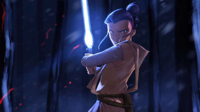 Dark forest sword light saber free wallpaper - medium preview image