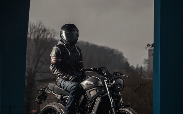 Man motorcycle dark room mountain free wallpaper - medium preview image