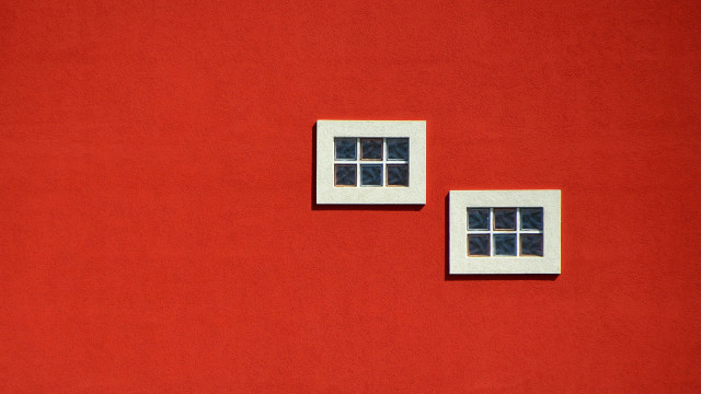Red wall two windows black free wallpaper - medium preview image