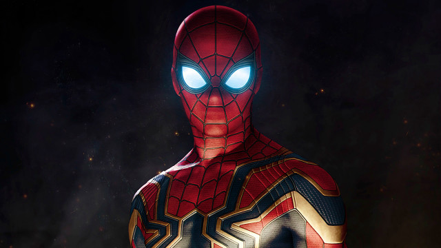 Spiderman glowing eyes starry sky free wallpaper - medium preview image