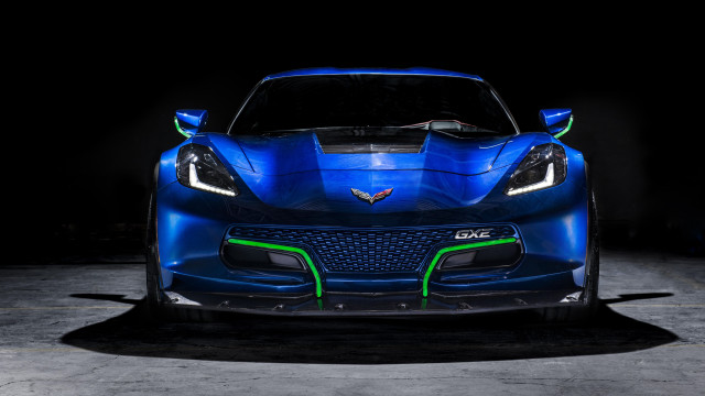 Blue sports car green stripes free wallpaper - medium preview image
