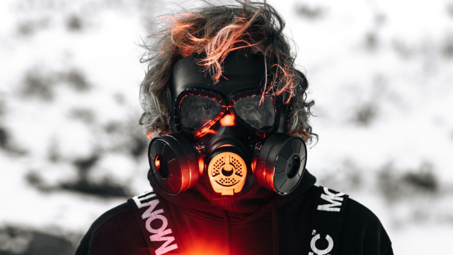 Gas mask skull jacket cyberpunk free wallpaper - medium preview image