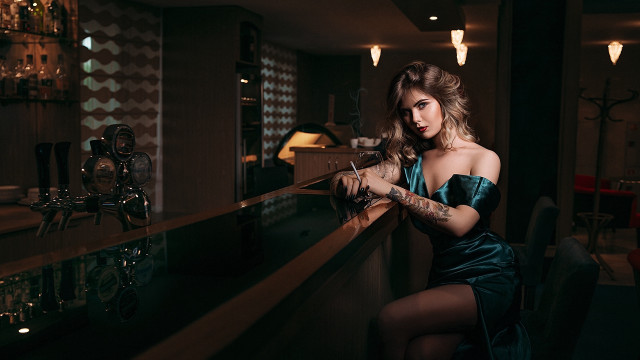 Elina karimova green dress bar free wallpaper - medium preview image