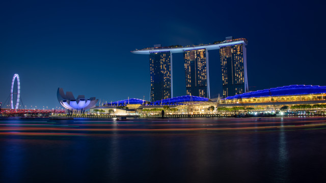 City skyline ferris wheel night #9 free wallpaper - medium preview image