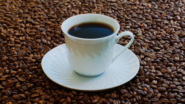 Coffee saucer coffee beans spoon free wallpaper - medium preview image