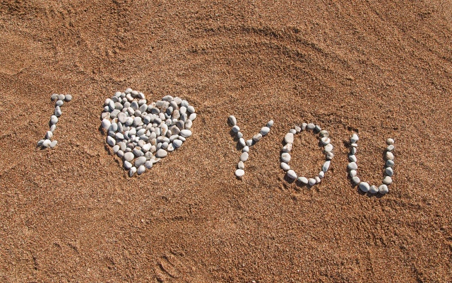 Heart rock love mosaic fence free wallpaper - medium preview image