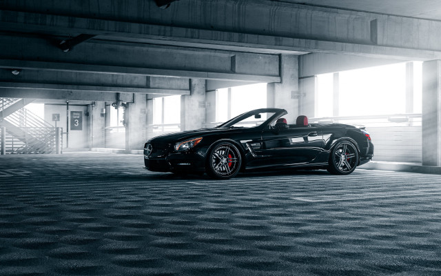 Black sports car parking garage #7 free wallpaper - medium preview image