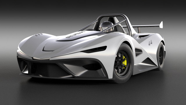 White sports car yellow brake free wallpaper - medium preview image