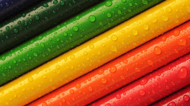 Rainbow water droplets colorful crayon free wallpaper - medium preview image
