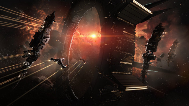 Sci fi space aurora cityscape free wallpaper - medium preview image