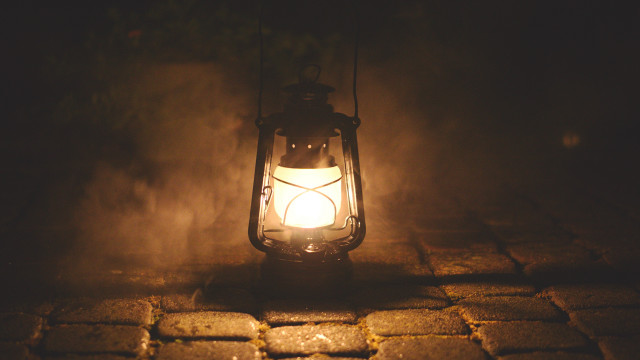 Lantern smoke brickwalkway dark atmospheric free wallpaper - medium preview image