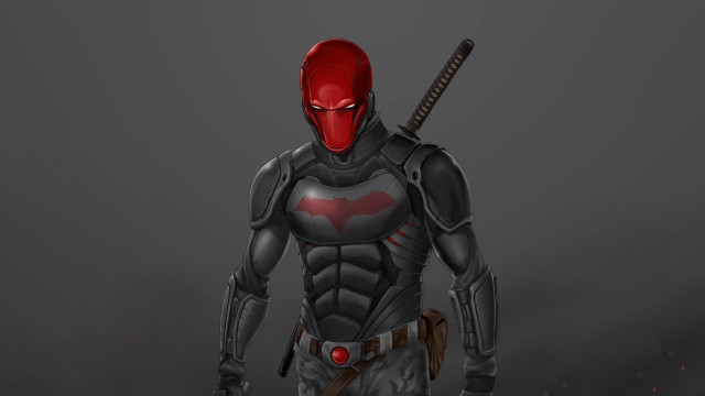 Red mask hero sword knife free wallpaper - medium preview image
