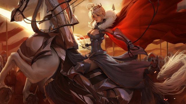 Artoria pendragon horse riding armor #2 free wallpaper - medium preview image