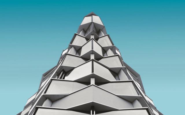 Tall building clock bauhaus architecture free wallpaper - medium preview image