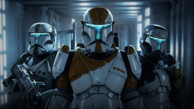 Two men costumes hallway glowing free wallpaper - medium preview image