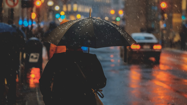 Rainy night umbrella street city free wallpaper - medium preview image