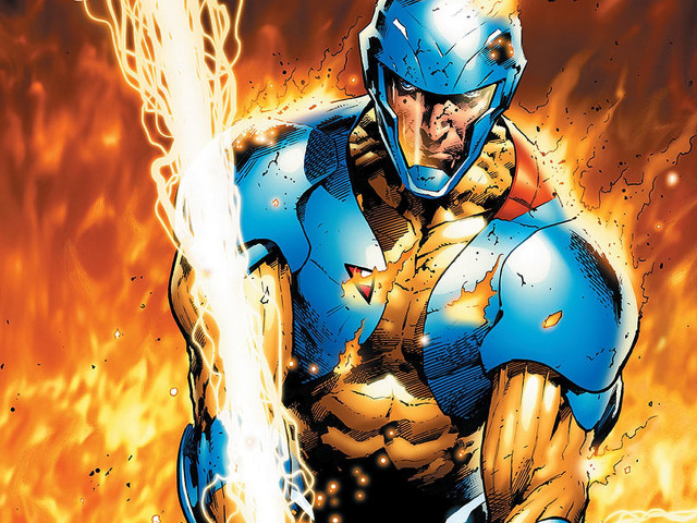 Man blue suit lightning bolt free wallpaper - medium preview image