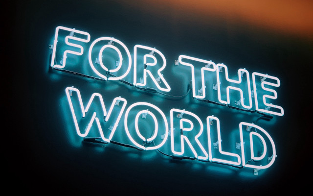 Neon sign international typographic woman free wallpaper - medium preview image
