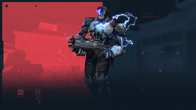 Man holding gun futuristic red free wallpaper - medium preview image