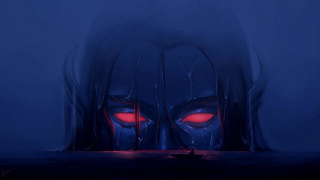 Demonic face red eyes dark free wallpaper - medium preview image