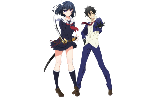 Anime characters swords standing together free wallpaper - medium preview image